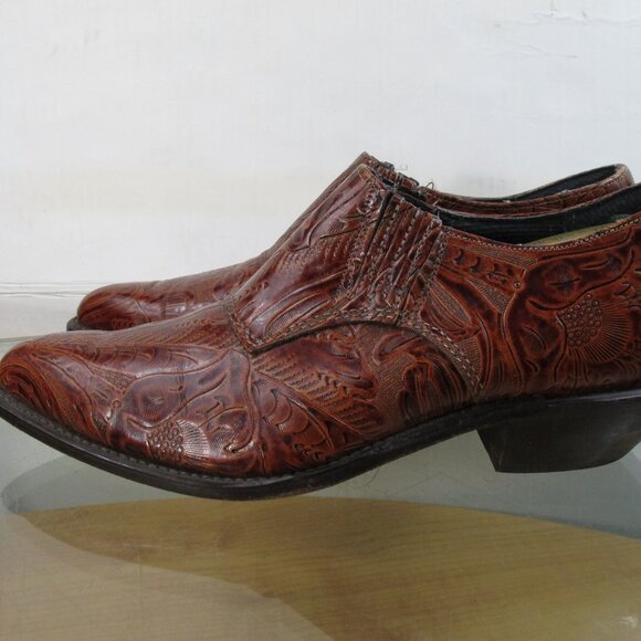 Code West Women's Western Ankle Booties Red Leather Size 7 - Picture 3 of 6